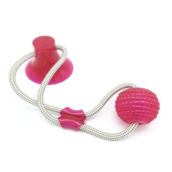 Interactive Rubber Ball Dog Toy Pink